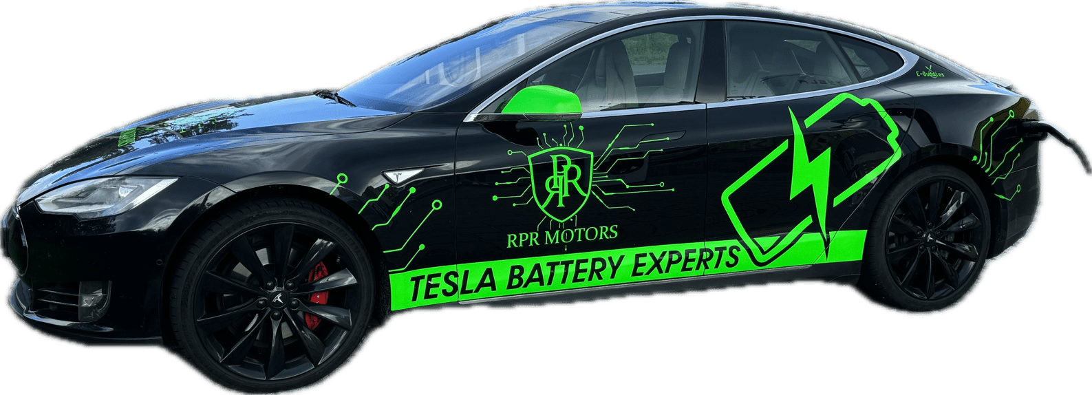 tesla green side